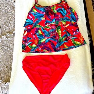 Caribbean Joe Tropical Print Tankini Set